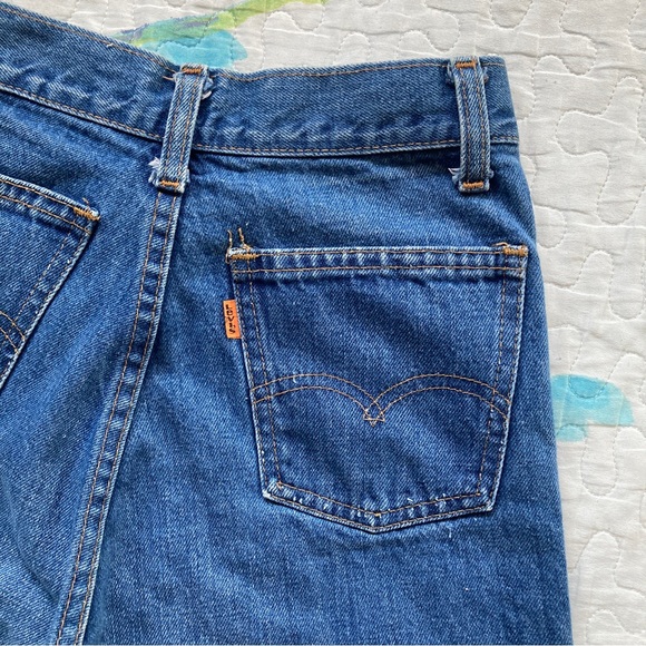 INSANE VTG 1970s Orange Tab Bellbottom Levi’s Jeans ⭐️ - Picture 4 of 10